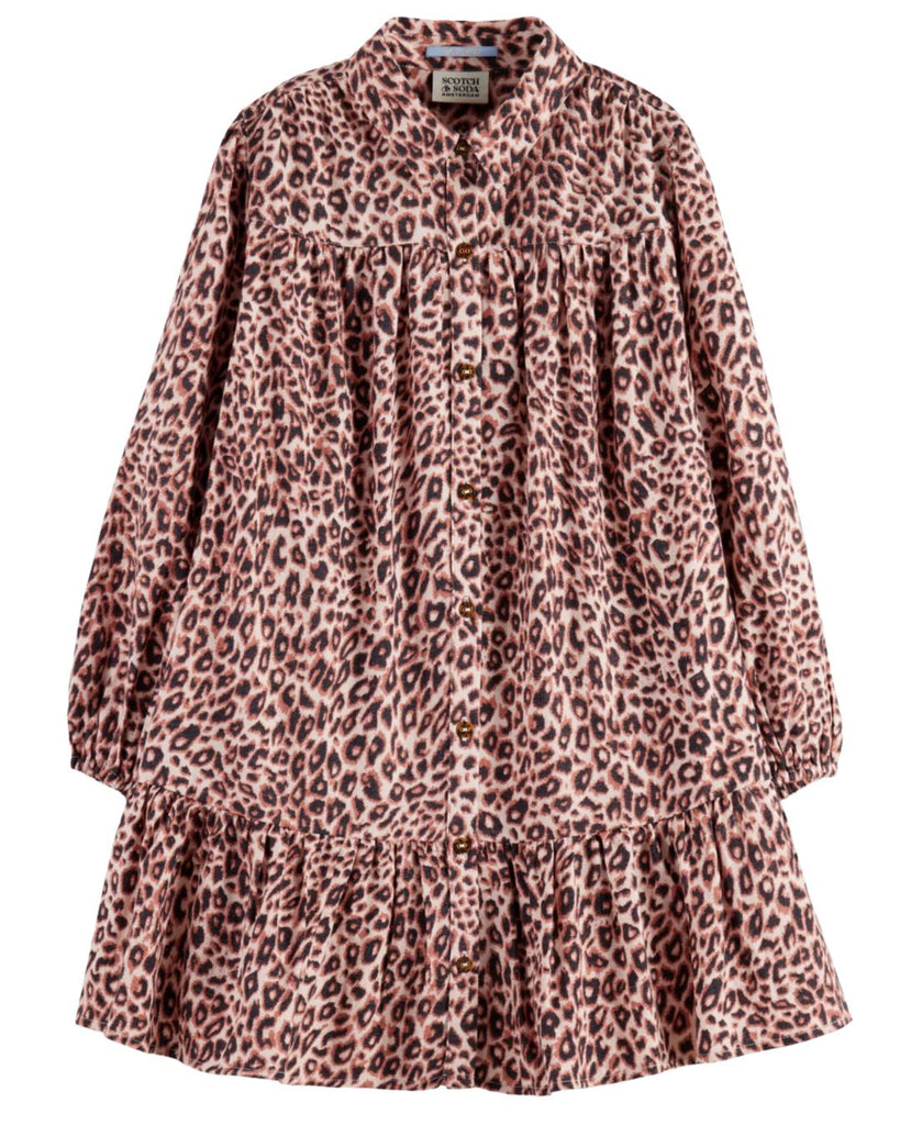 Scotch & Soda Leopard Printed Flannel Shirt Dress Dress Scotch & Soda 