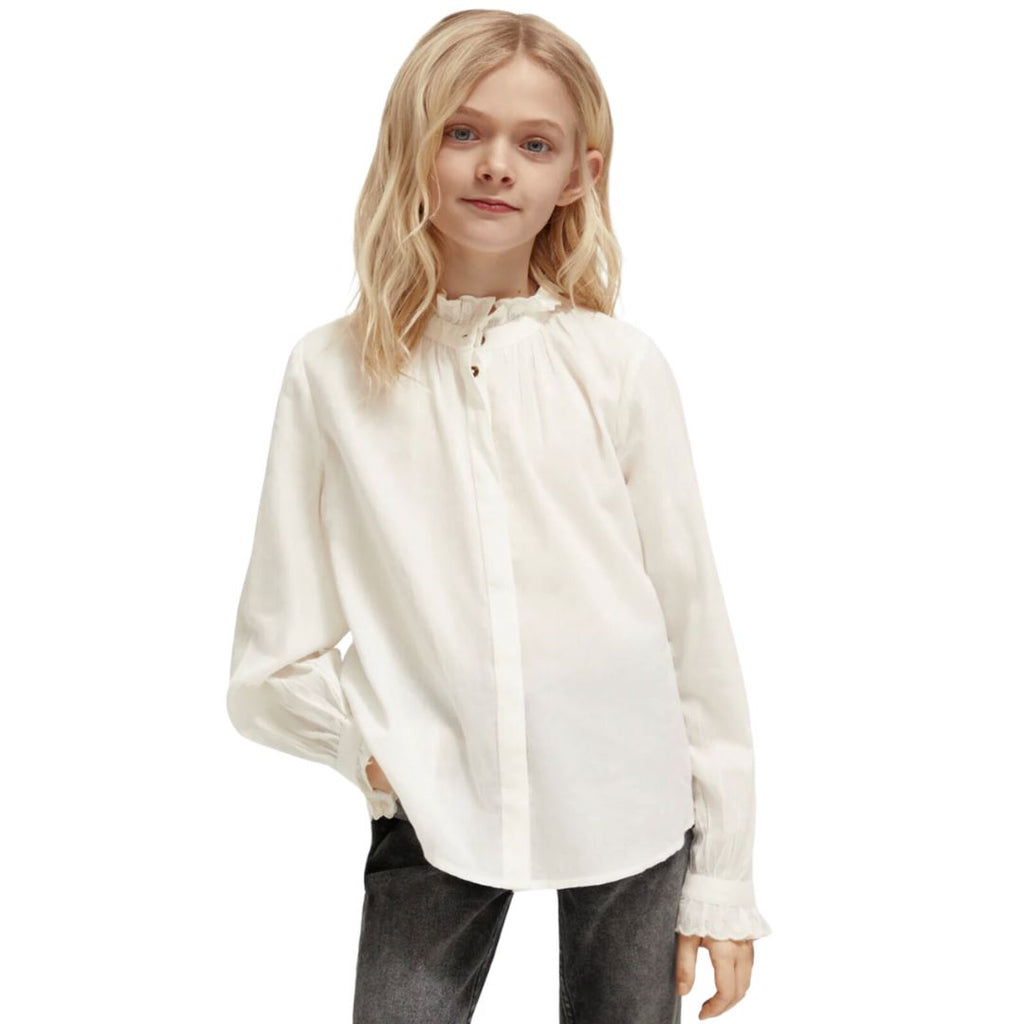 Scotch & Soda Soft White Long Sleeve Shirt Tops Scotch & Soda 