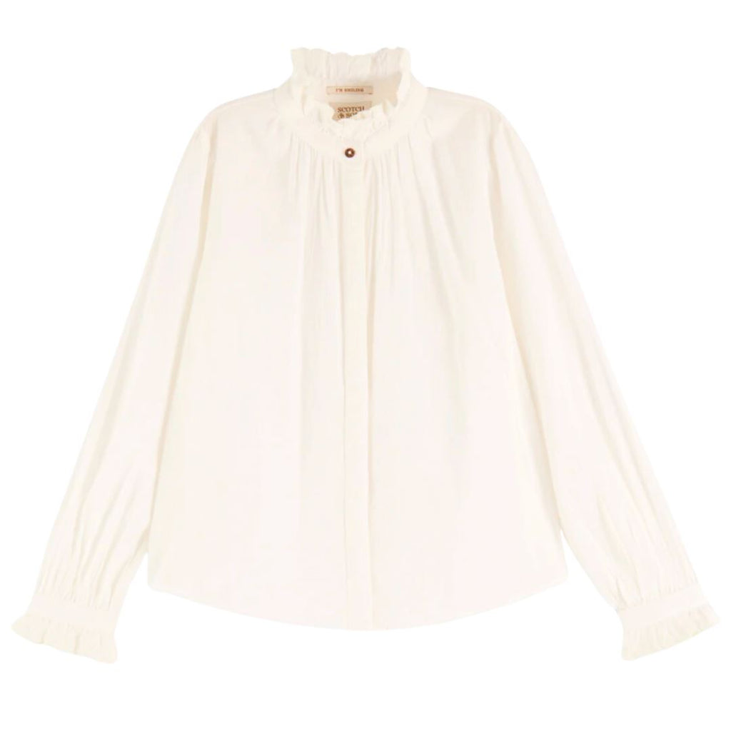 Scotch & Soda Soft White Long Sleeve Shirt Tops Scotch & Soda 