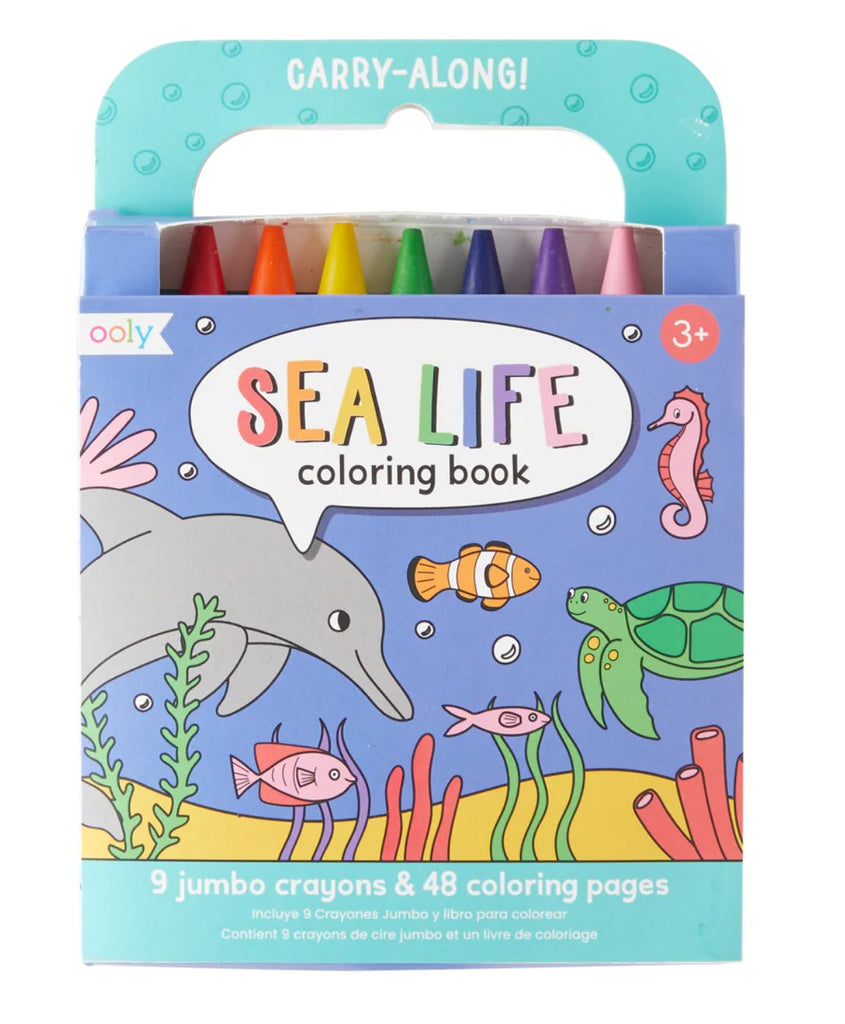 Sea Life Carry Along Crayon & Coloring Book Kit Arts & Crafts OOLY 