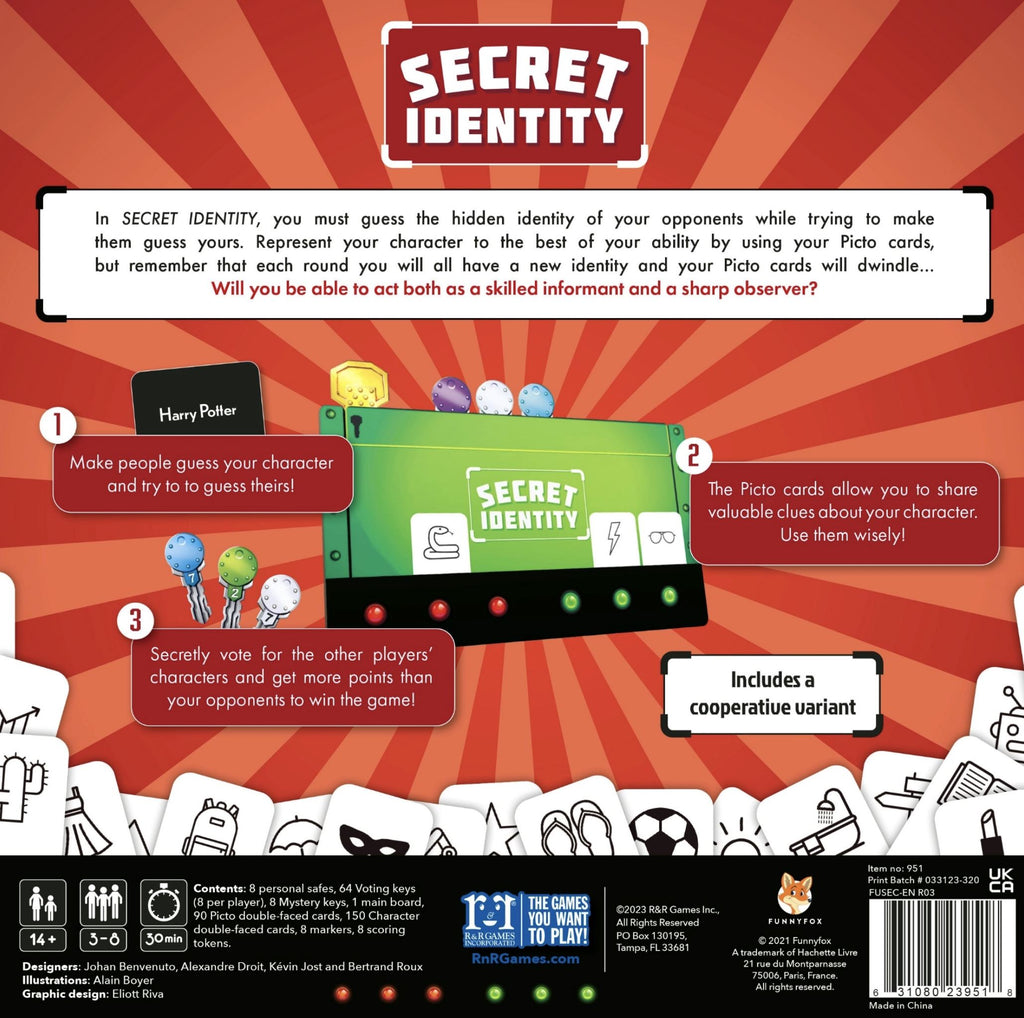 Secret Identity Board Game Games R & R Games 