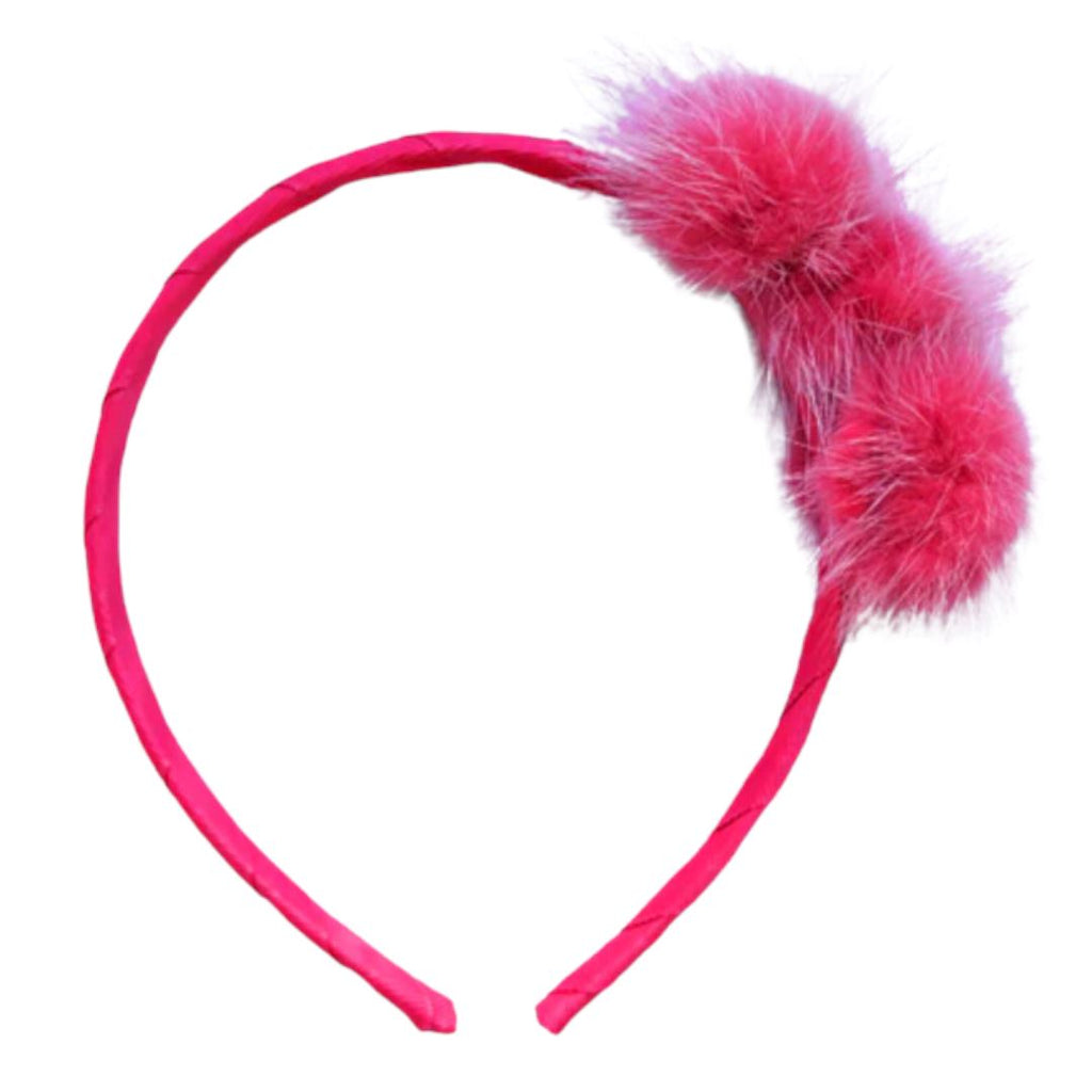 Shocking Pink Pom Pom Alice Headband Accessories Verity Jones London 