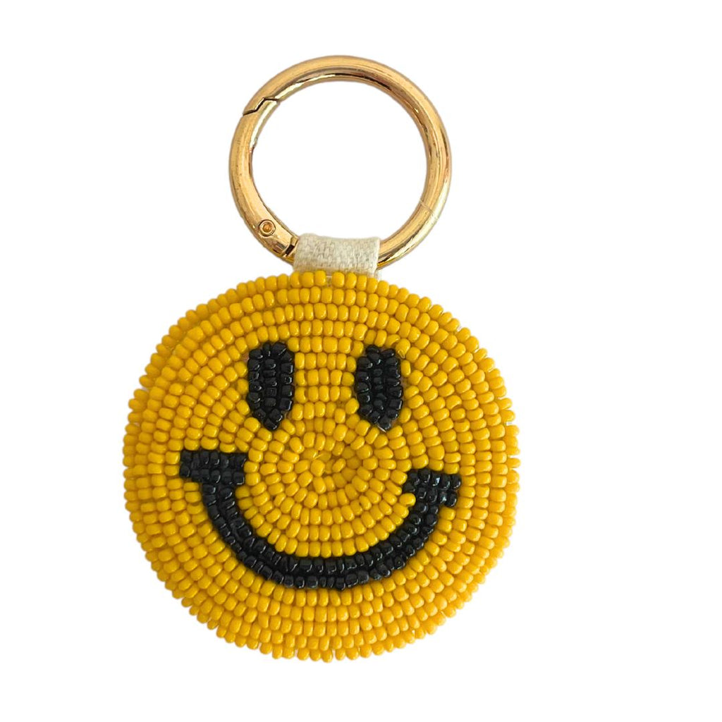 Smiley Beaded Keychain Accessories LA Chic Designs 