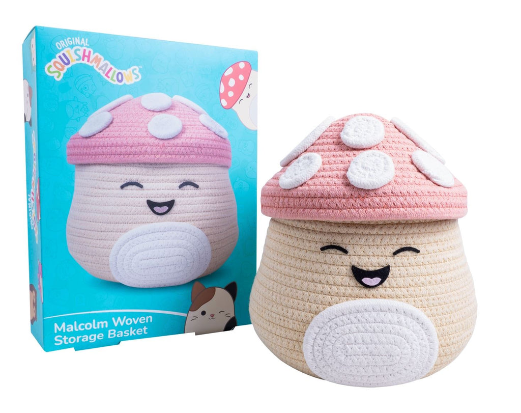 Squishmallows Malcolm the Mushroom Woven Storage Basket Toys Fizz Creations 