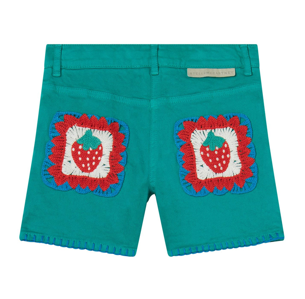 Stella McCartney Kids Embroidered Strawberry Shorts Shorts Stella McCartney Kids 