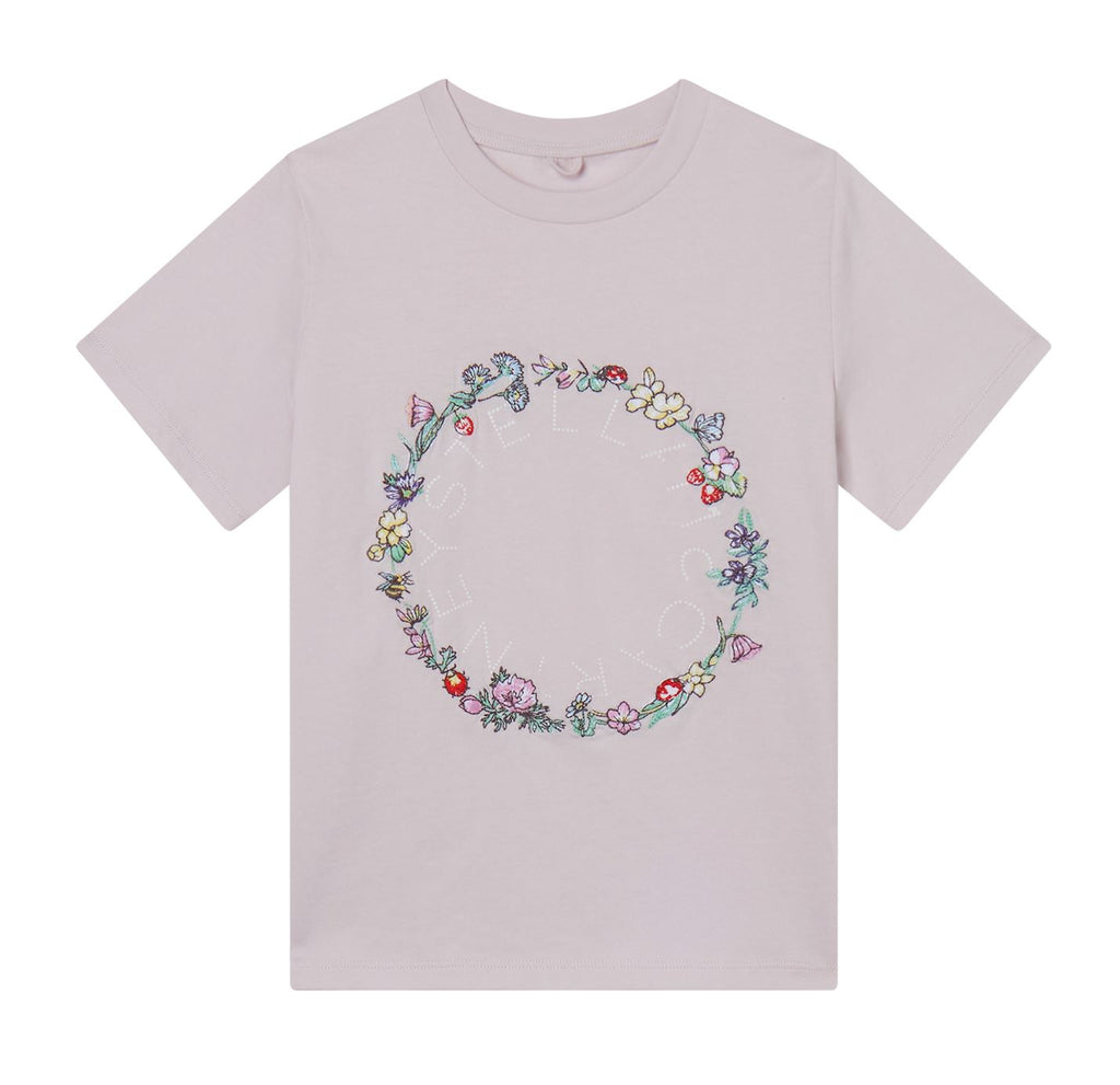 Stella McCartney Kids Flowers Embroidered T-Shirt Tops Stella McCartney Kids 