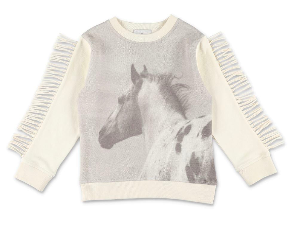 Stella McCartney Kids Horse Print Sweatshirt W/ Fringes sweatshirt Stella McCartney Kids 