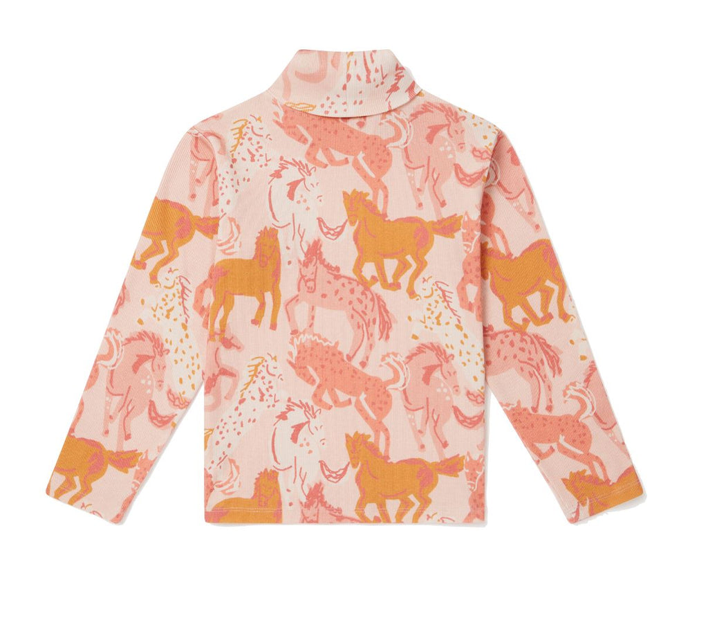 Stella McCartney Kids Horse Print Turtleneck Top Tops Stella McCartney Kids 