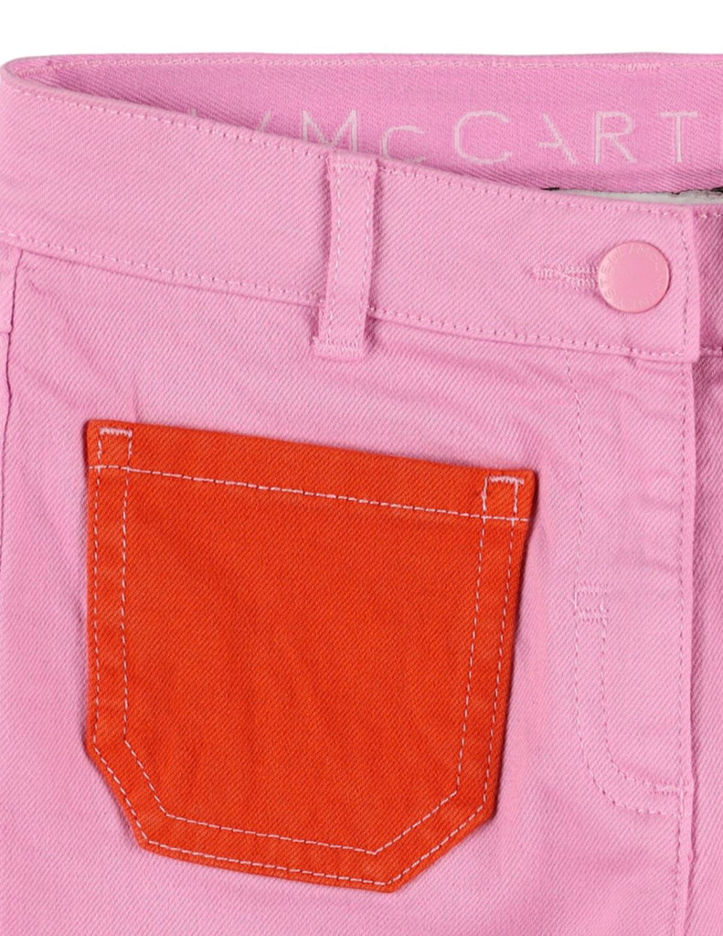 Stella McCartney Kids Pink Gabardine Pants With Color Pockets Pants Stella McCartney Kids 