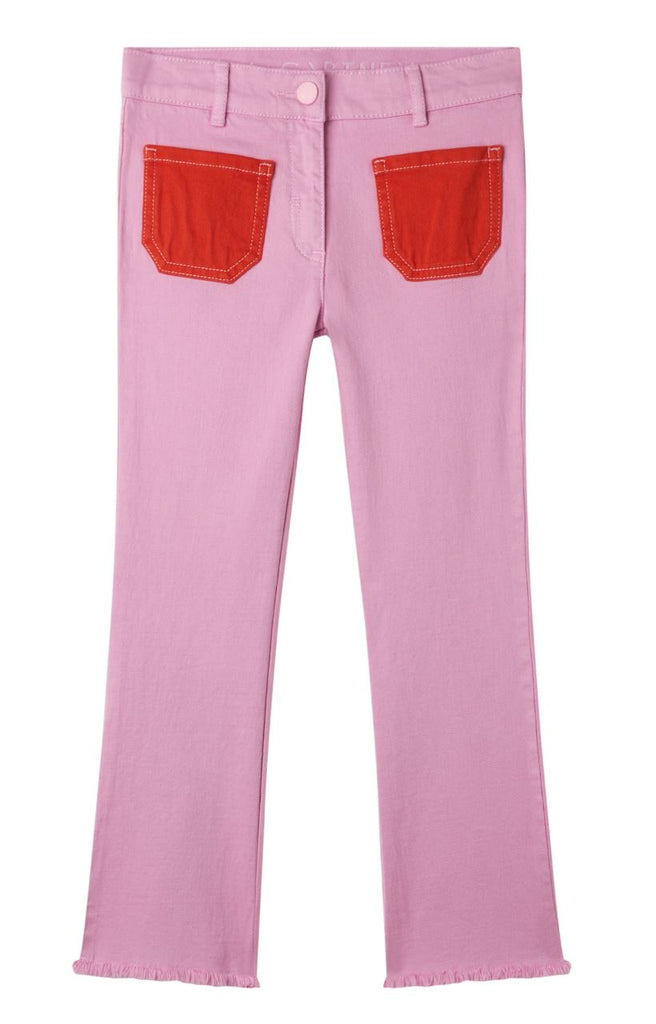 Stella McCartney Kids Pink Gabardine Pants With Color Pockets Pants Stella McCartney Kids 