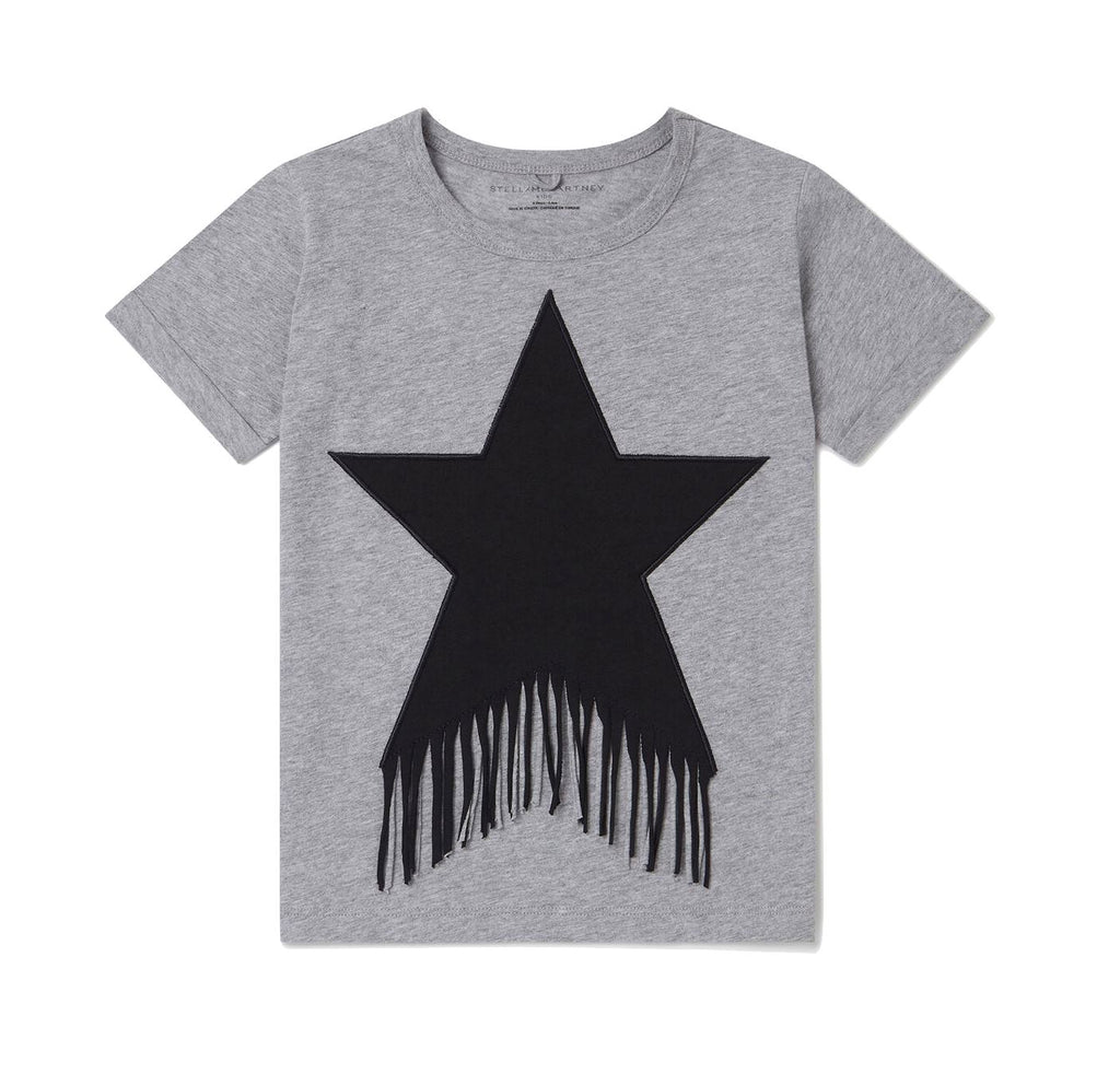 Stella McCartney Kids Star Graphic Fringed T-Shirt Tops Stella McCartney Kids 