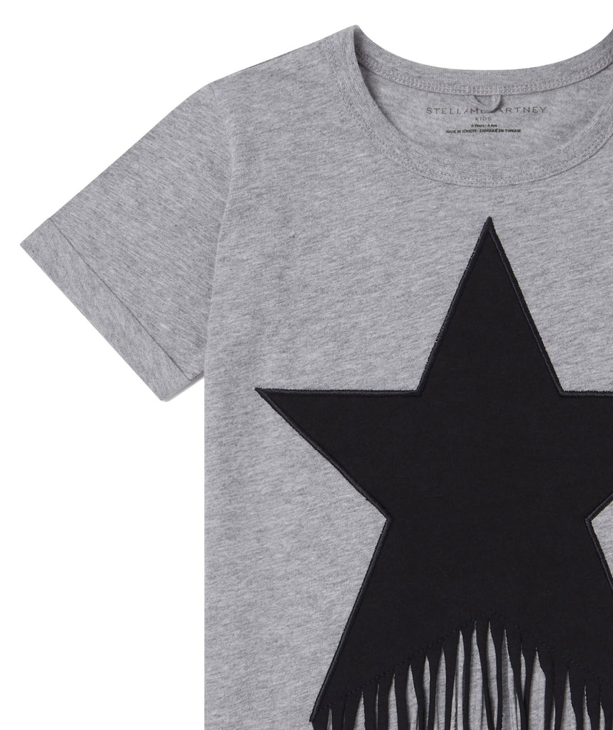 Stella McCartney Kids Star Graphic Fringed T-Shirt Tops Stella McCartney Kids 