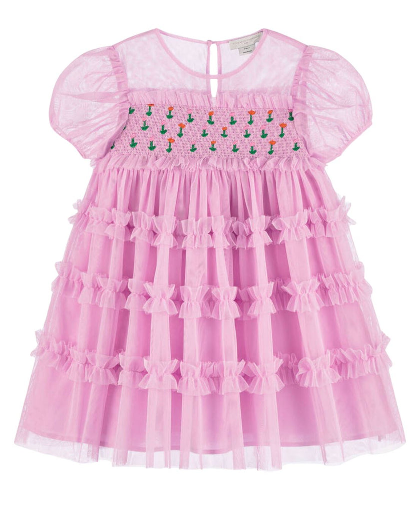 Stella McCartney Kids Tulle Dress With Embroidered Flowers Dress Stella McCartney Kids 