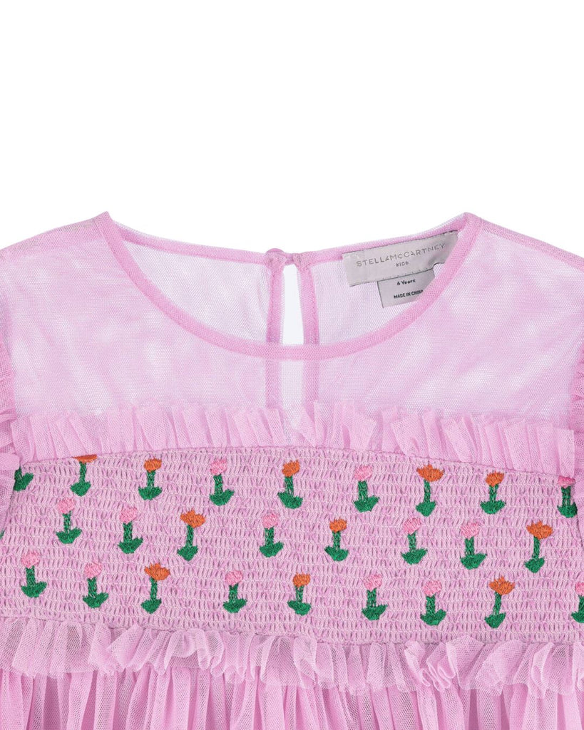 Stella McCartney Kids Tulle Dress With Embroidered Flowers Dress Stella McCartney Kids 