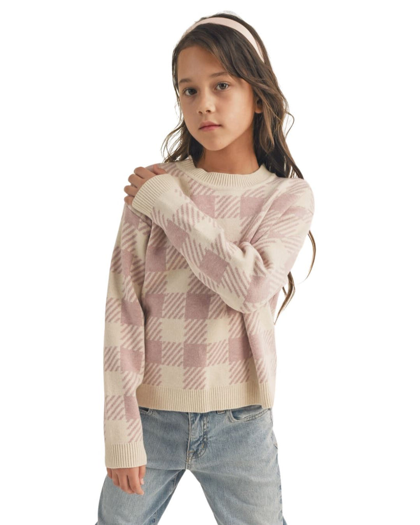 Striped Check Pullover sweater Heart and Arrow 