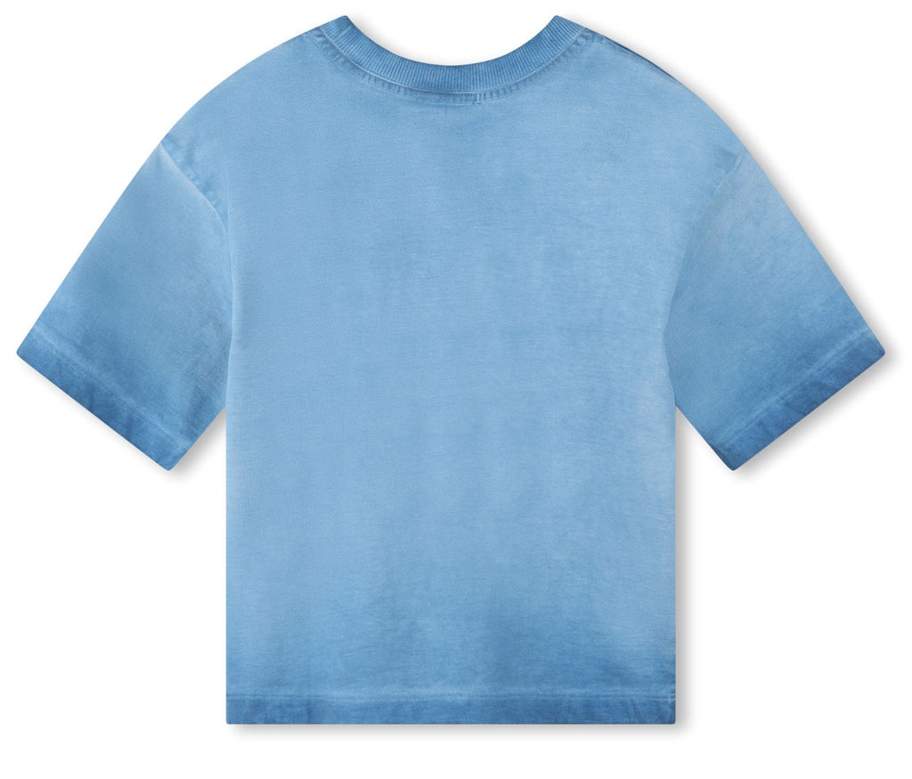 The Marc Jacobs Destroy Effect Logo Tee In Blue Tops The Marc Jacobs 