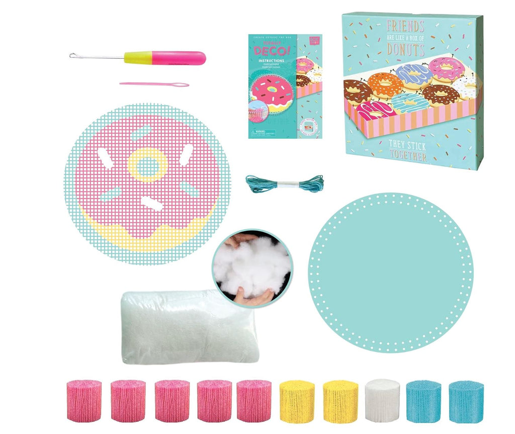 Totally Deco! Donut Latch Hook Pillow Kit Arts & Crafts BOX CANDIY 