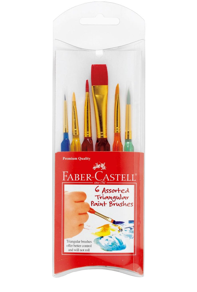 Triangular Paintbrushes - Set of 6 Arts & Crafts Faber Castell 