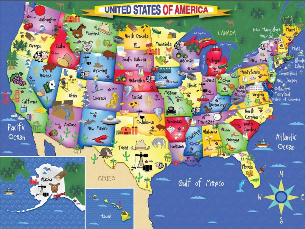 USA Map-300 Piece Puzzle puzzle White Mountain 