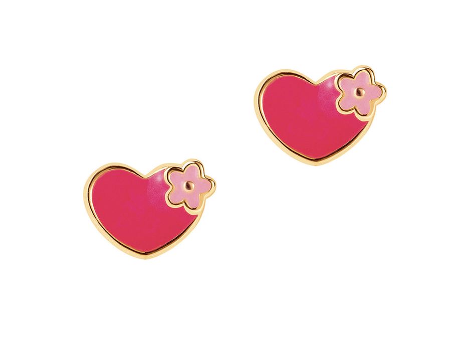 Valentine's Heart and Flowers Stud Earrings earrings Girl Nation 