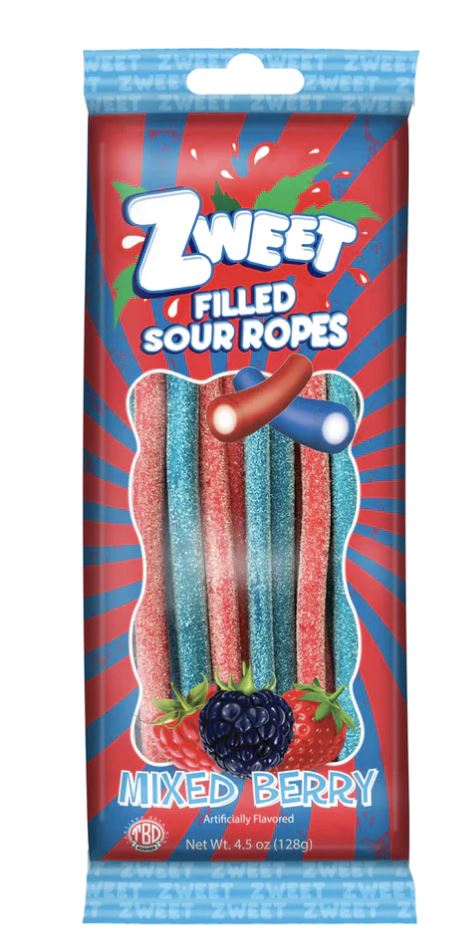 Zweet Filled Sour Ropes-Mixed Berry Candy Dayspring Distributing 