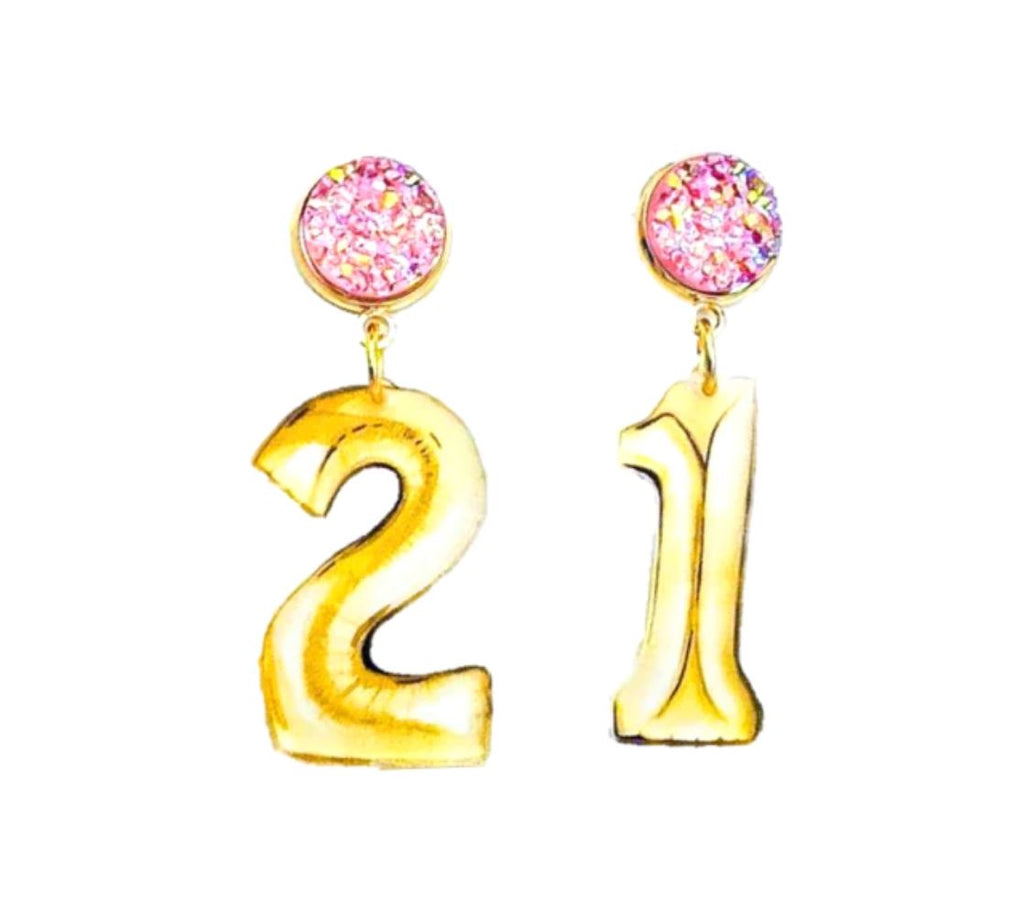 21st Celebration Gold Earrings Accessories The Accessory Scout 