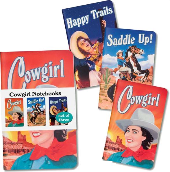 COWGIRL NOTEBOOKS SET OF 3 Fun! Swoop 