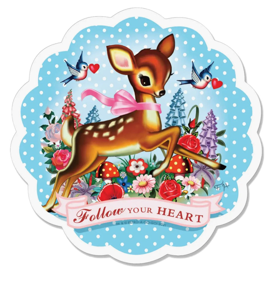 Follow Your Heart Deer Vinyl Sticker sticker Retro-a-go-go! 
