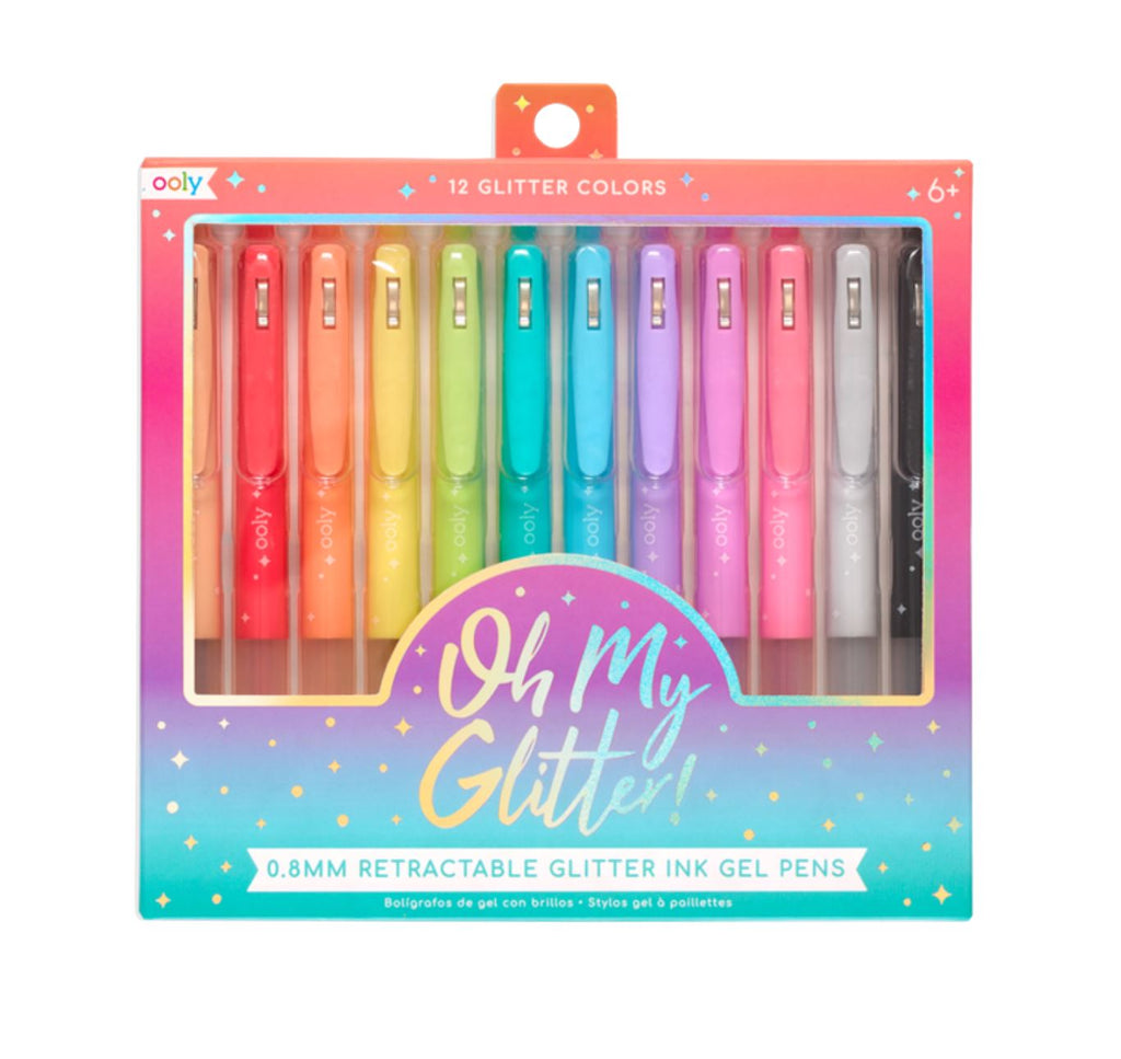 Oh My Glitter! Retractable Glitter Gel Pens 12 pk Arts & Crafts OOLY 