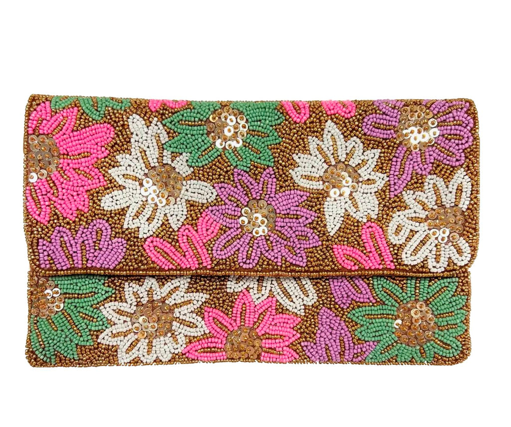 Pastel Flower Beaded Clutch Accessories Addison Clay Designs 