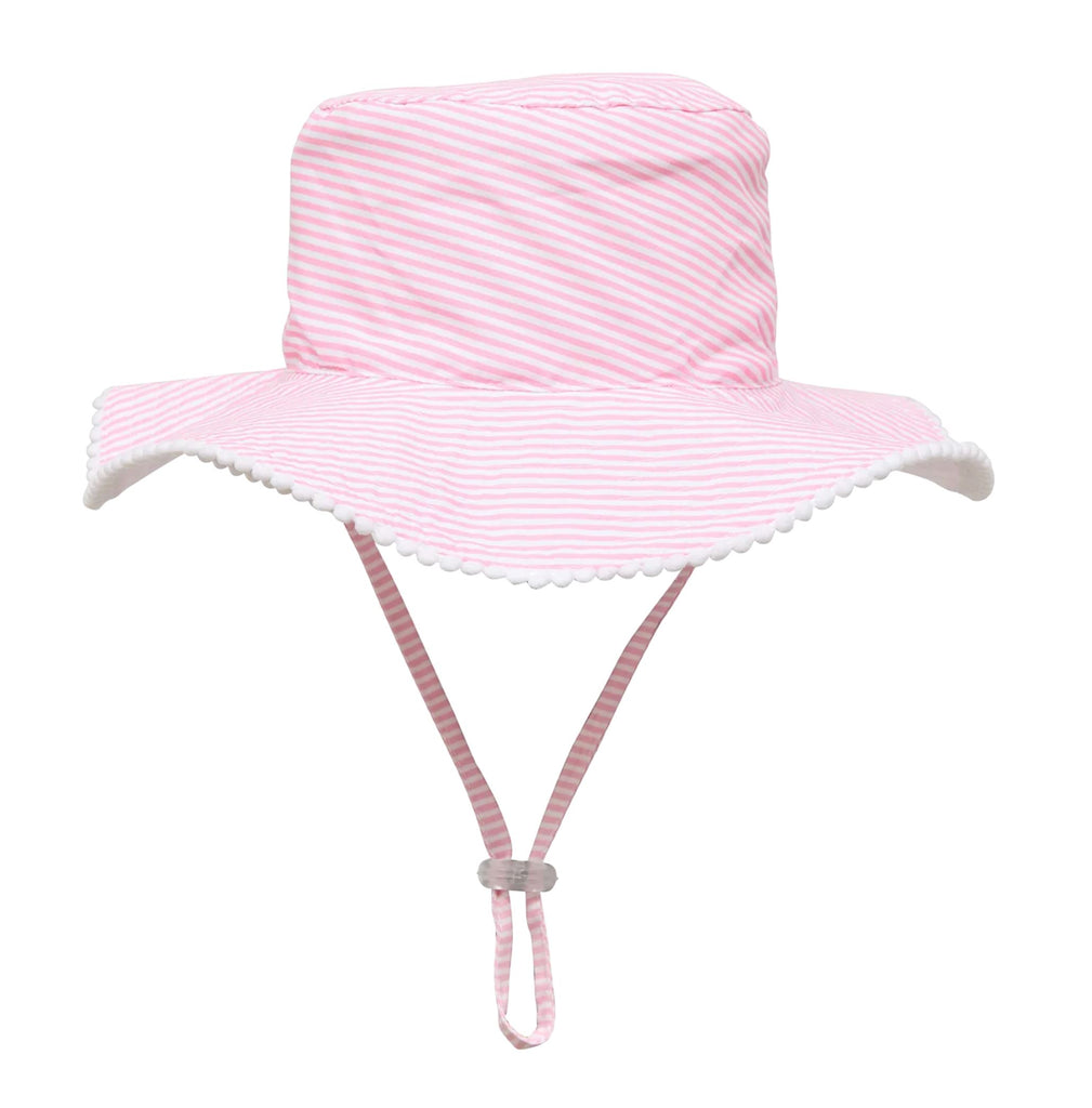 Pink & White Stripe Bucket Hat Hat Snapper Rock Swimwear 