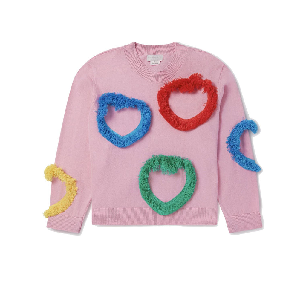 Stella McCartney Kids Fringed Heart Sweater sweater Stella McCartney Kids 