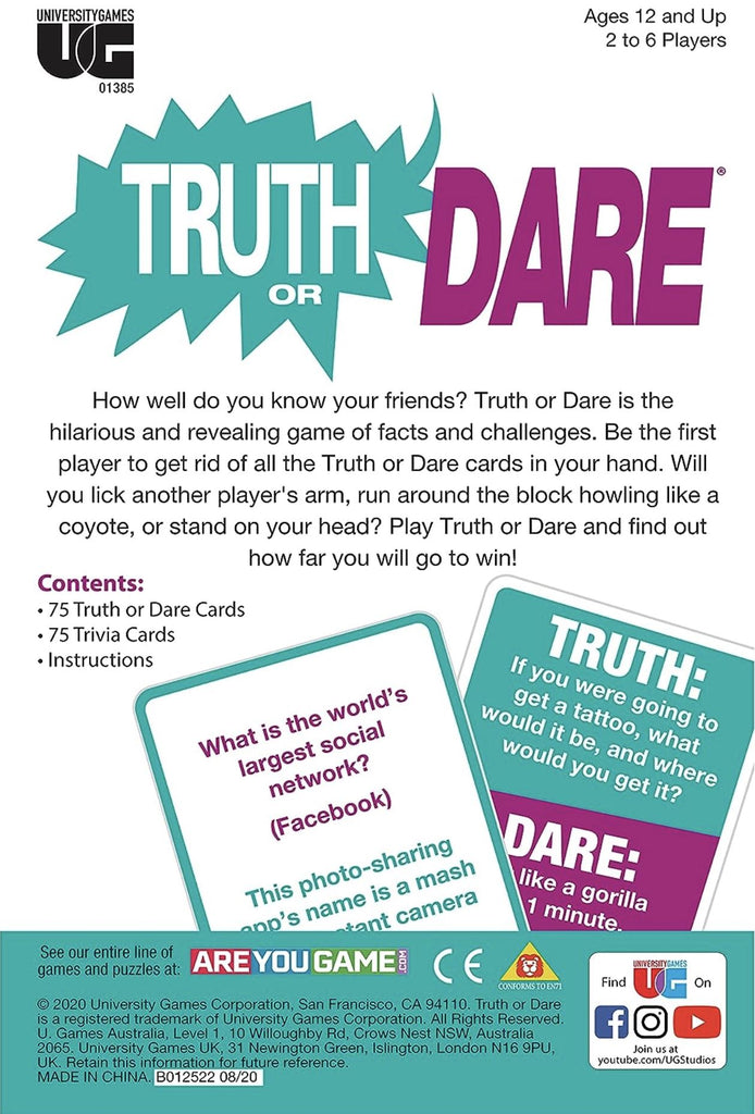 Truth Or Dare Games University Games 